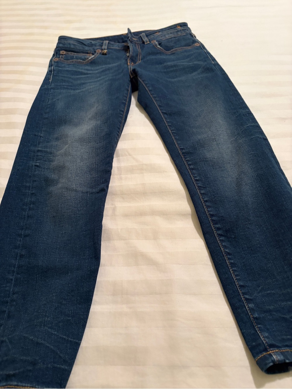 R13 Women's Boy Straight Dark Blue Denim Jeans.  Wash Lili Blue size 25